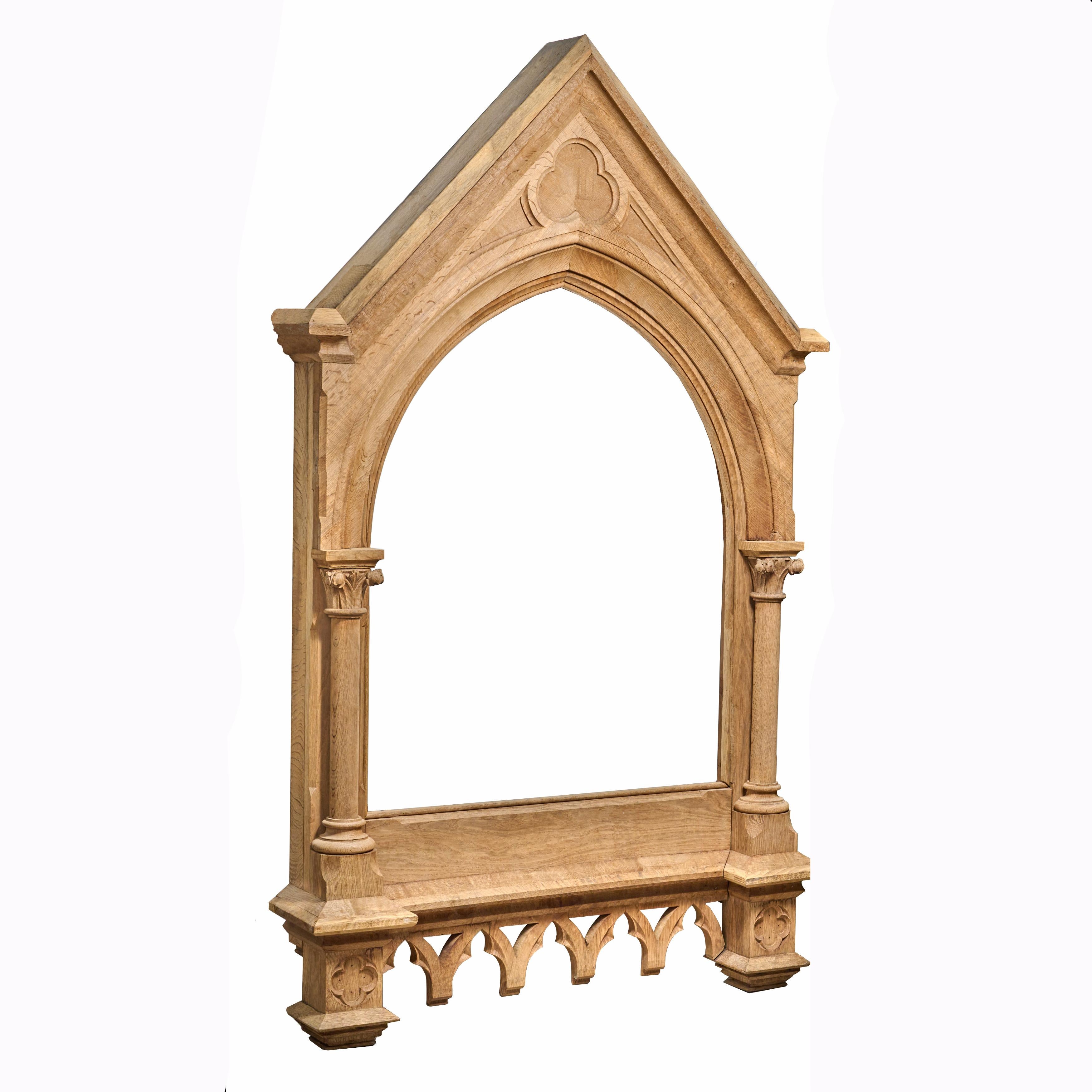Carved oak frame with columns. Great condition. Fantastic design. Multiples available. 