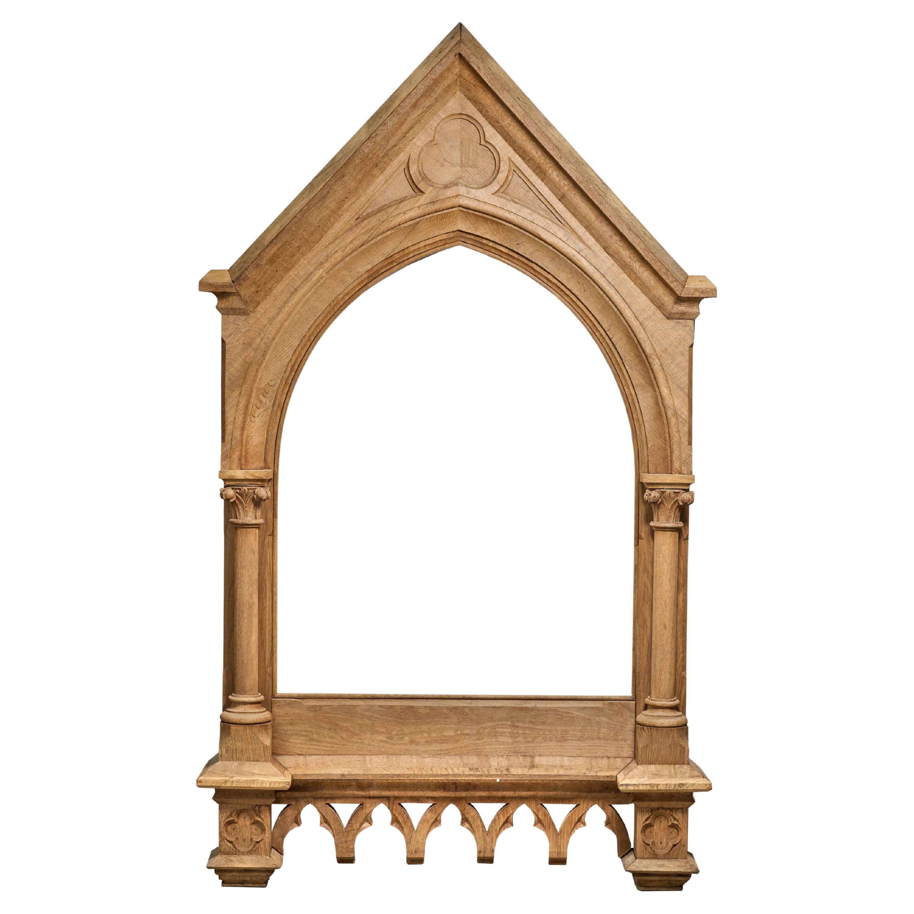 Oversized Carved Oak Frame with Columns For Sale