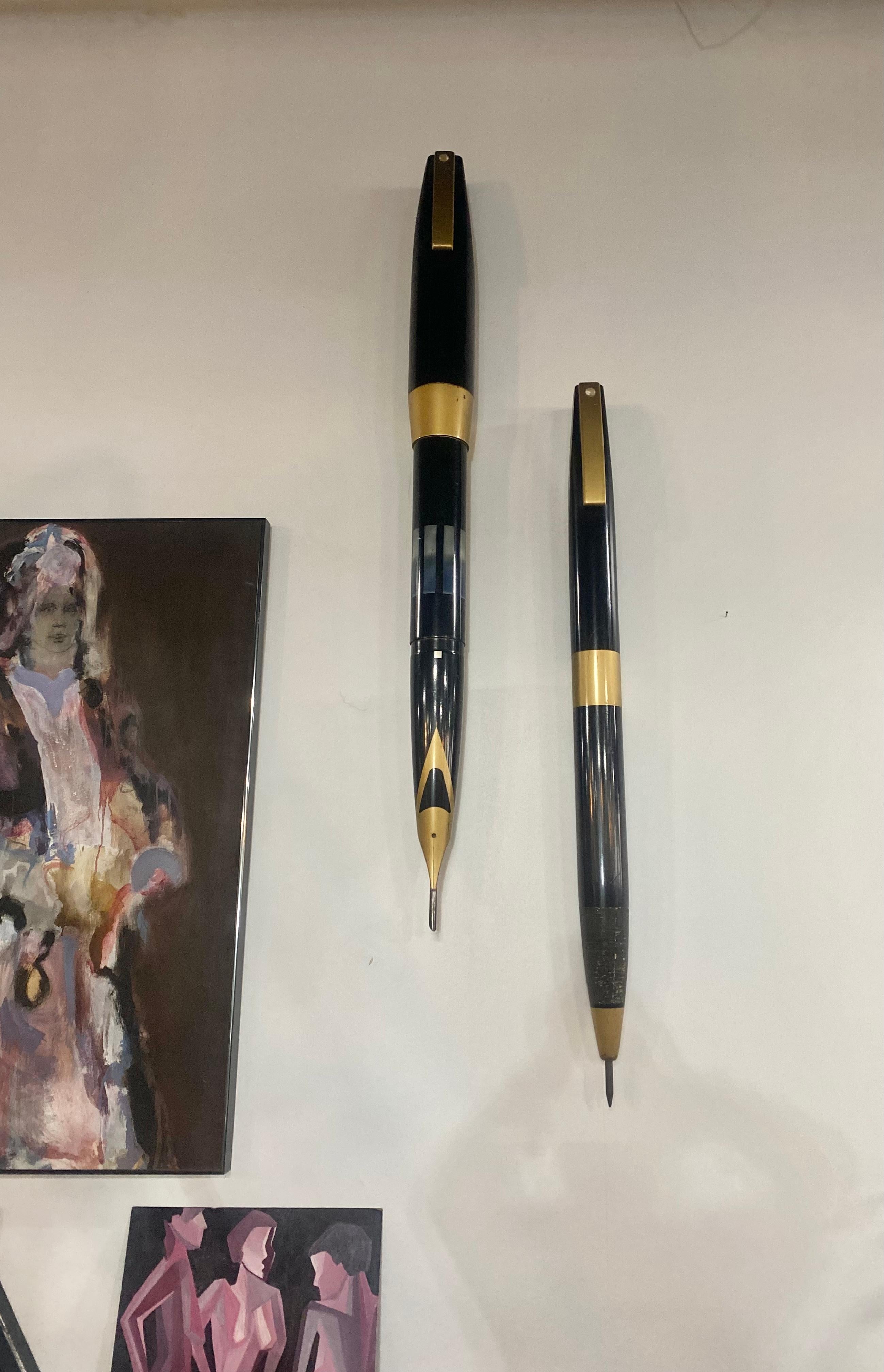 Steel Oversized Carved wood and painted Sheaffer Fountain Pen Store Display , 5 feet For Sale