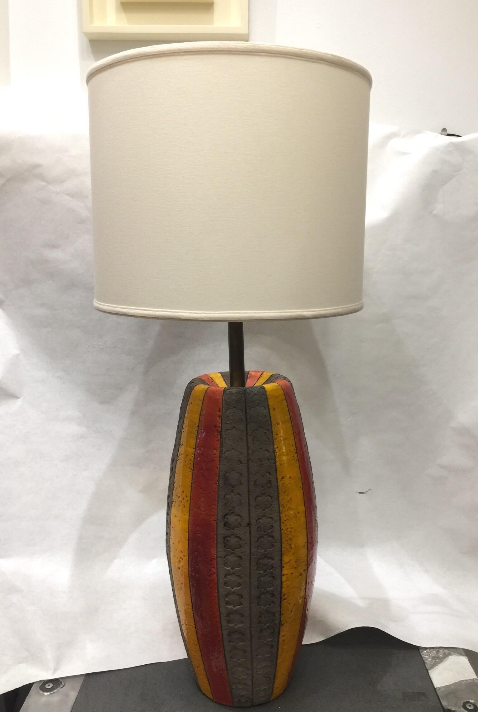 Oversized Ceramic Lamp by Aldo Londi for Bitossi For Sale 8