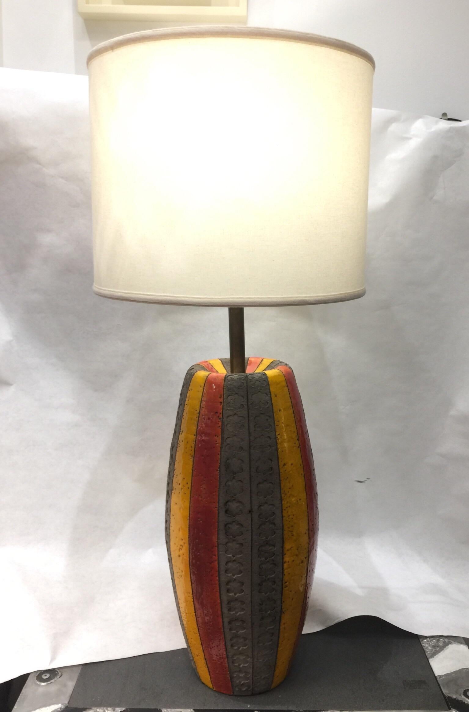 Oversized Ceramic Lamp by Aldo Londi for Bitossi For Sale 1