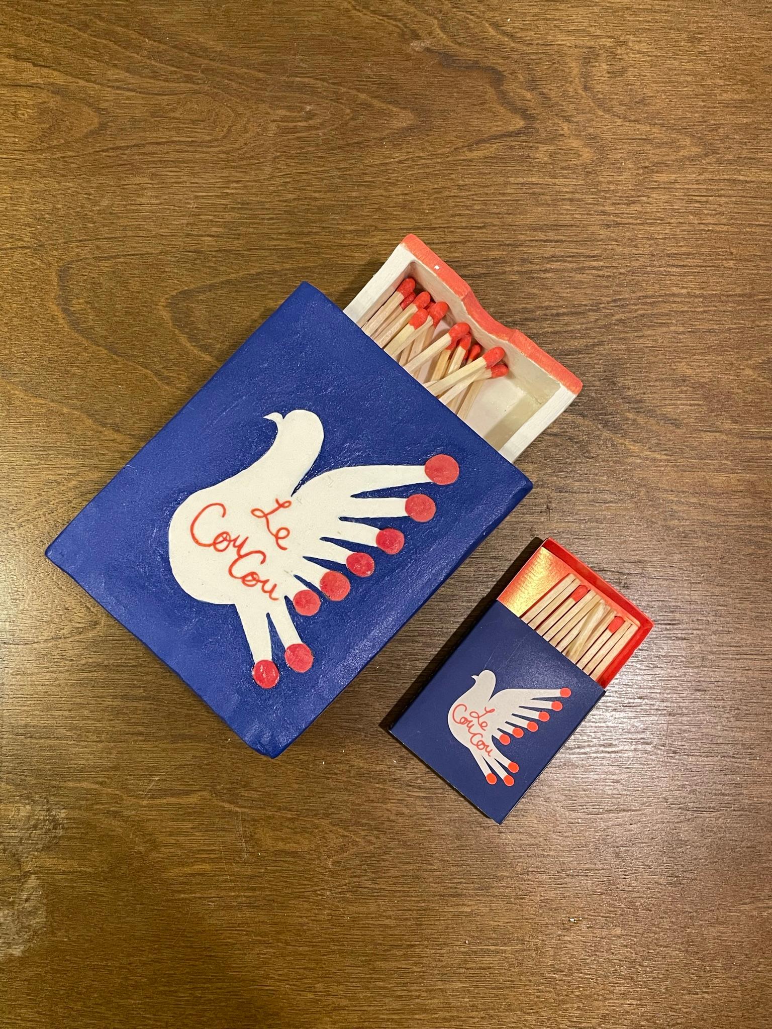 American Oversized Ceramic Matchbox - NYC's Le Coucou For Sale