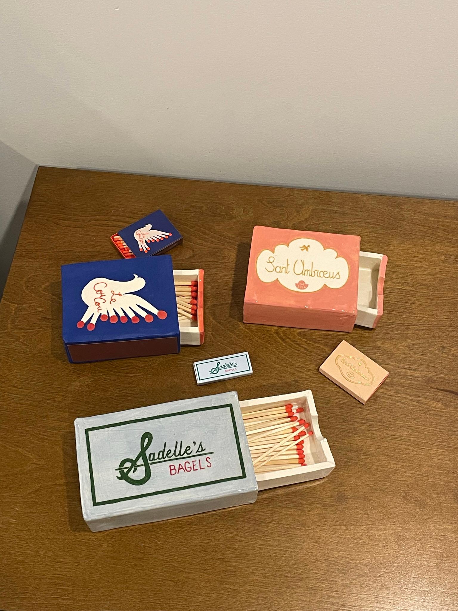 Oversized Ceramic Matchbox - NYC's Le Coucou For Sale 3