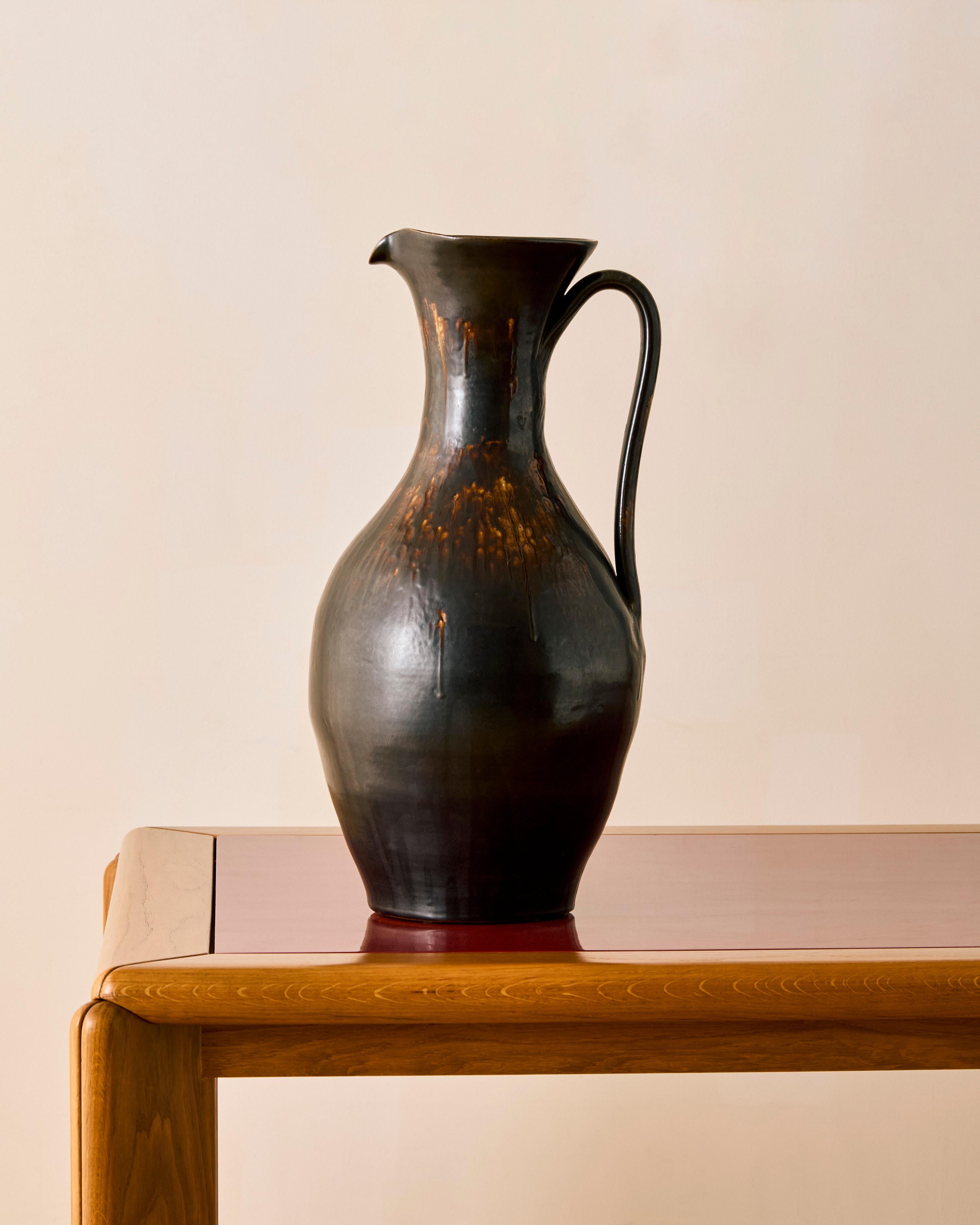 Mid-20th Century Oversized Ceramic Pitcher c. 1960 For Sale