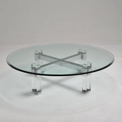 Charles Hollis Jones Lucite and Glass Coffee Table