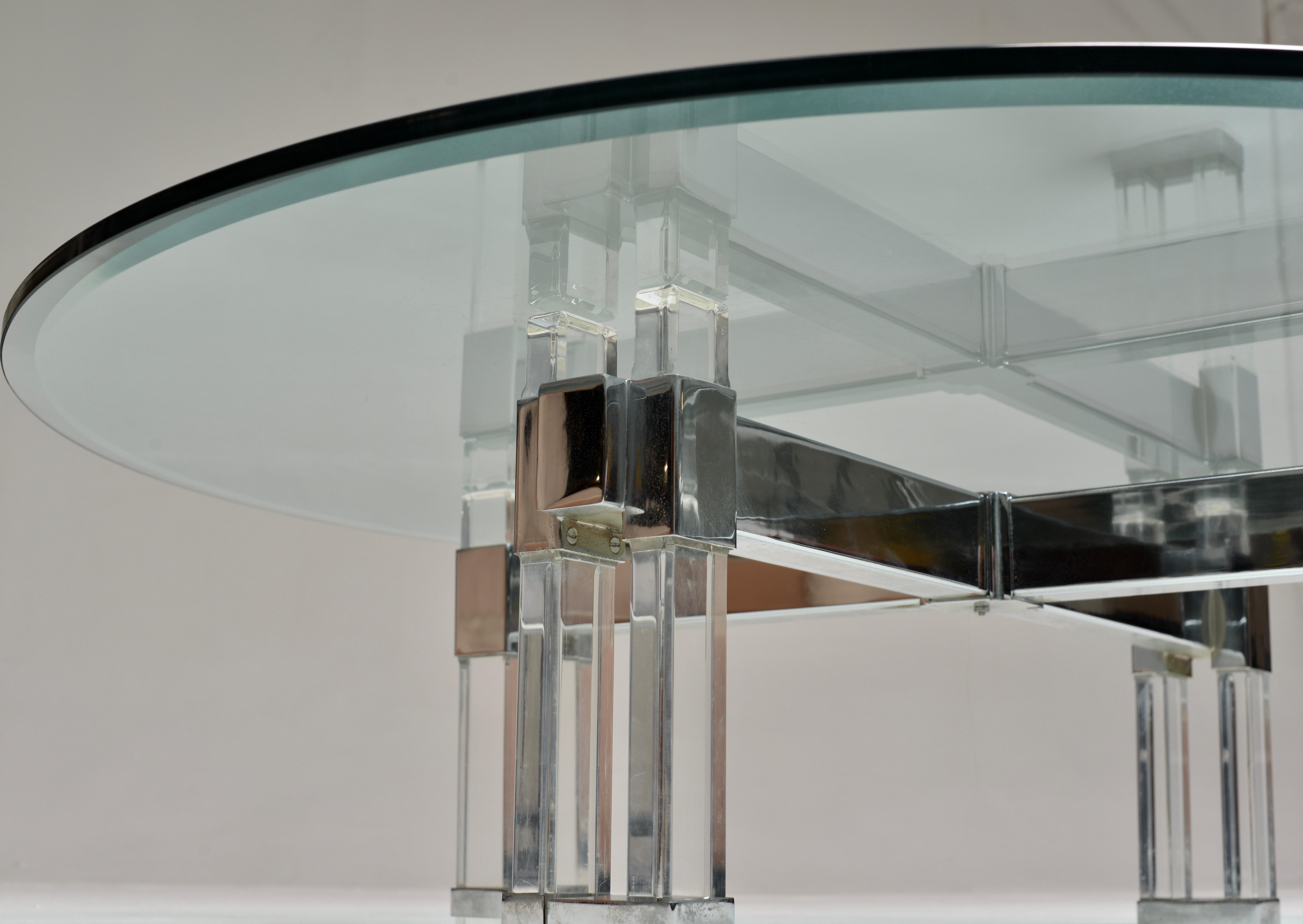 Charles Hollis Jones Couchtisch aus Lucit und Glas (Moderne der Mitte des Jahrhunderts) im Angebot