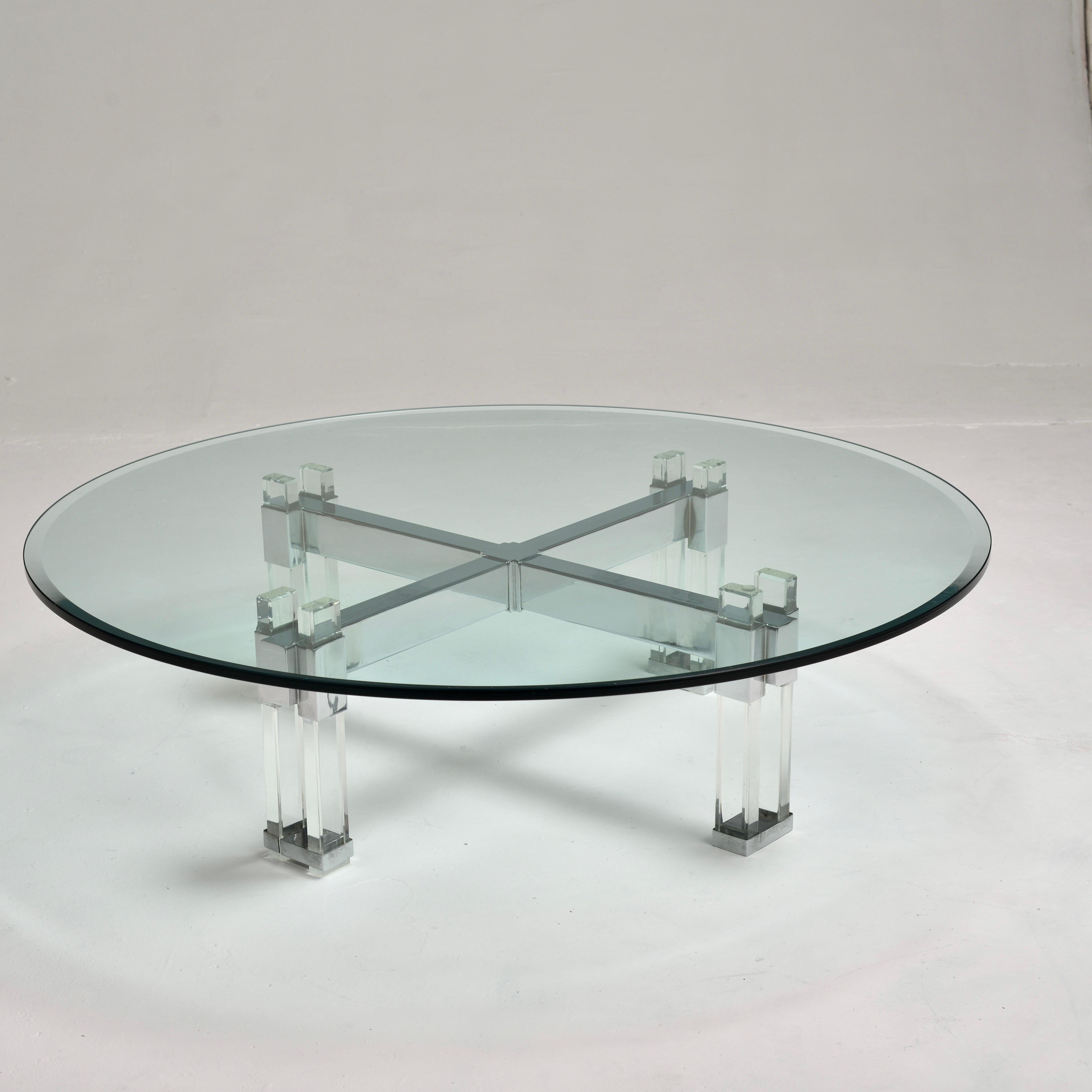 Charles Hollis Jones Couchtisch aus Lucit und Glas im Zustand „Gut“ im Angebot in Los Angeles, CA