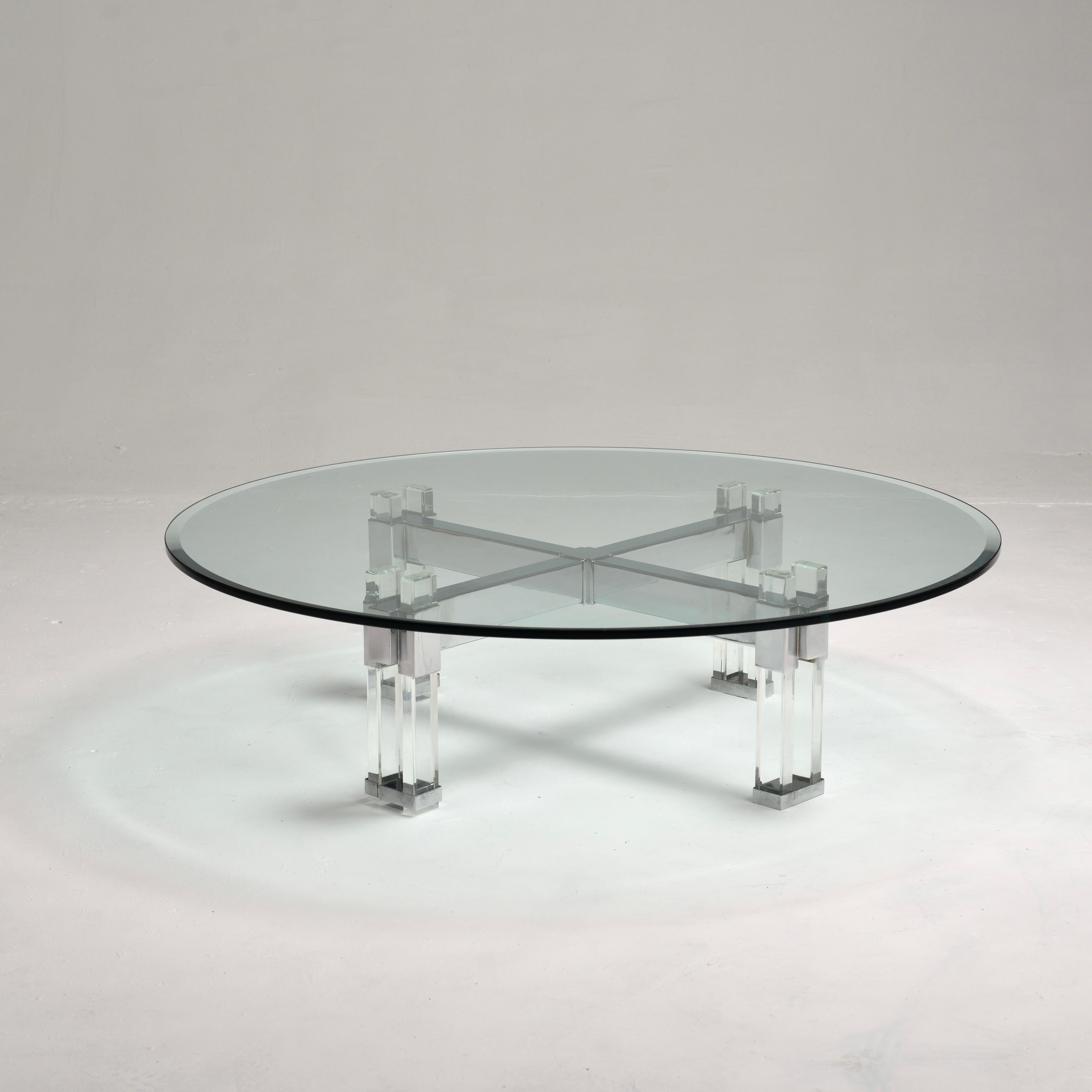 Charles Hollis Jones Couchtisch aus Lucit und Glas (20. Jahrhundert) im Angebot