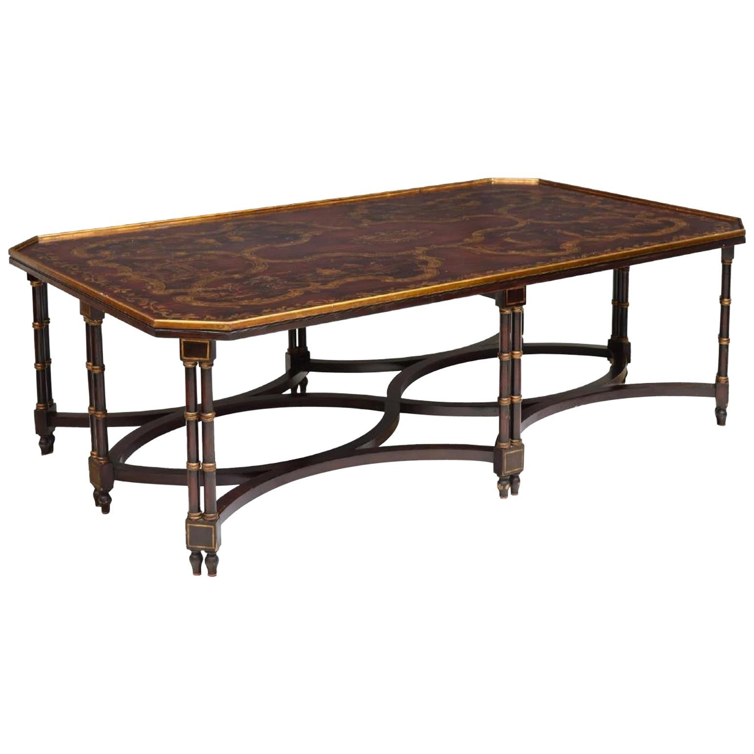Oversized Chinoiserie Decorated Coffee Table