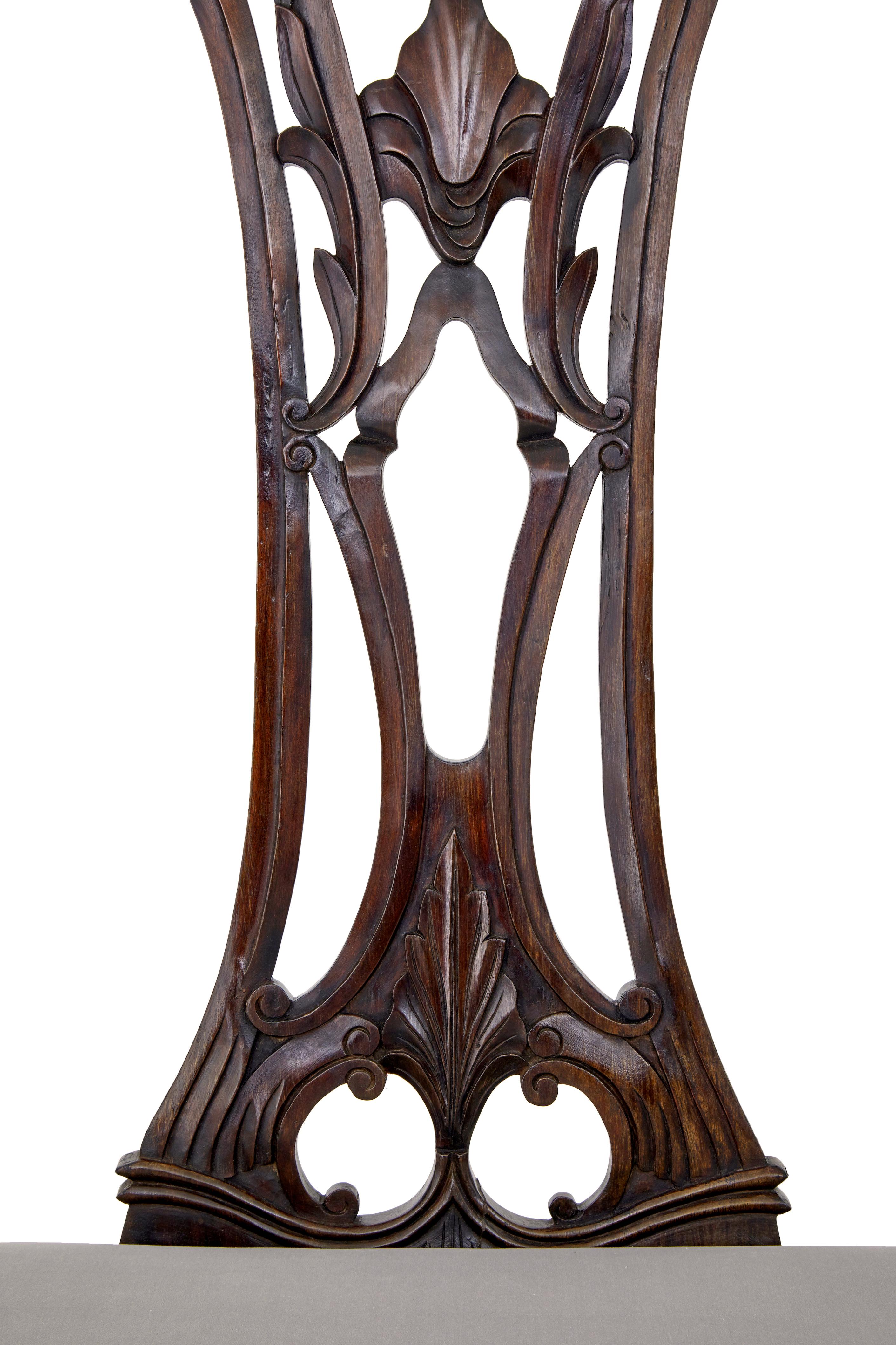 Oversized Chippendale style mahogany display piece dining chair For Sale 6