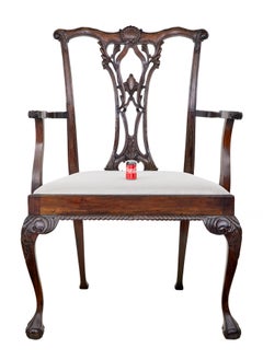 Oversized Chippendale style mahogany display piece dining chair