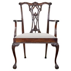 Retro Oversized Chippendale style mahogany display piece dining chair