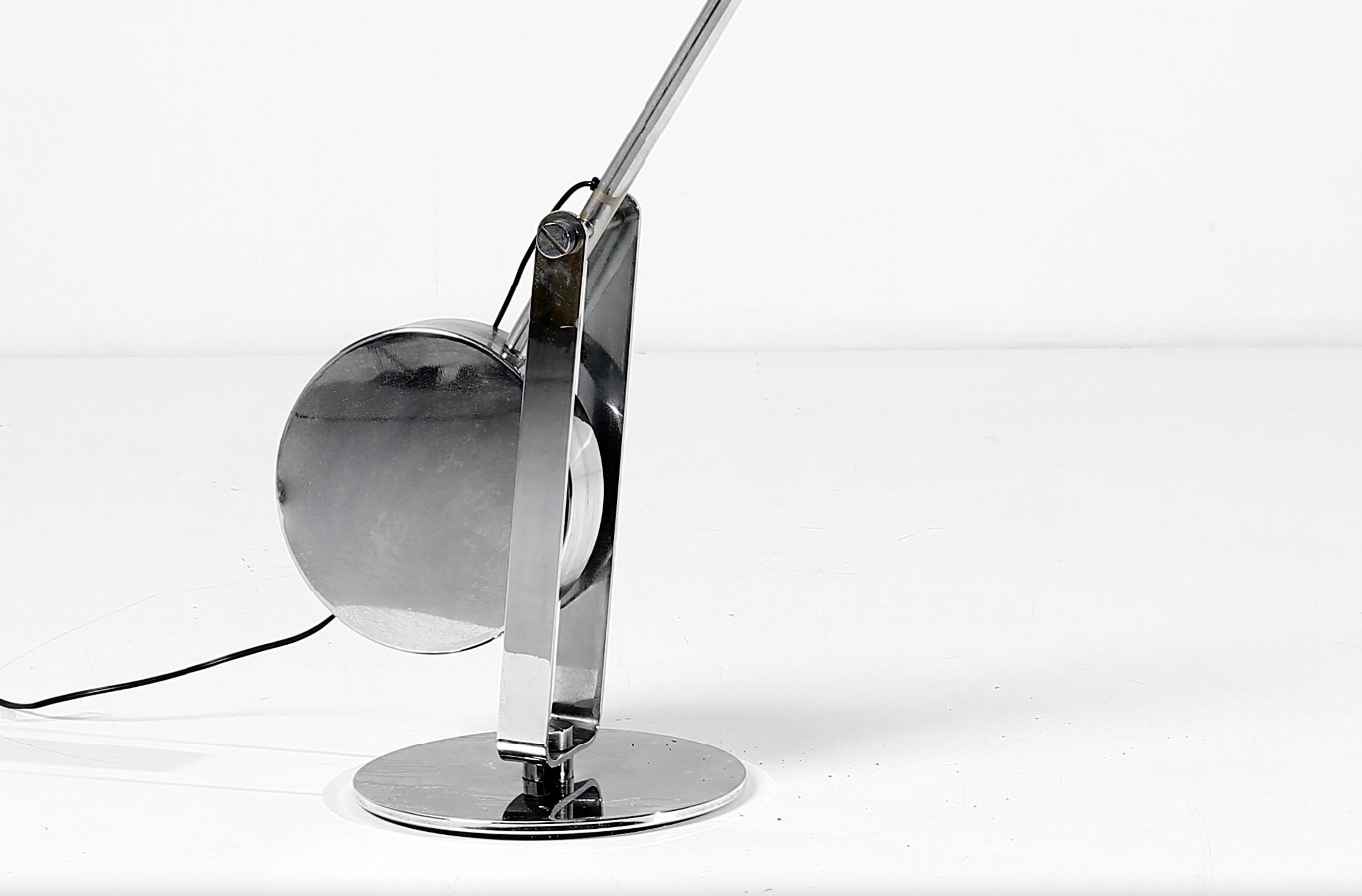 Oversized Chrome Lamp with Counterweight Anonymous Italia, 1970 For Sale 1