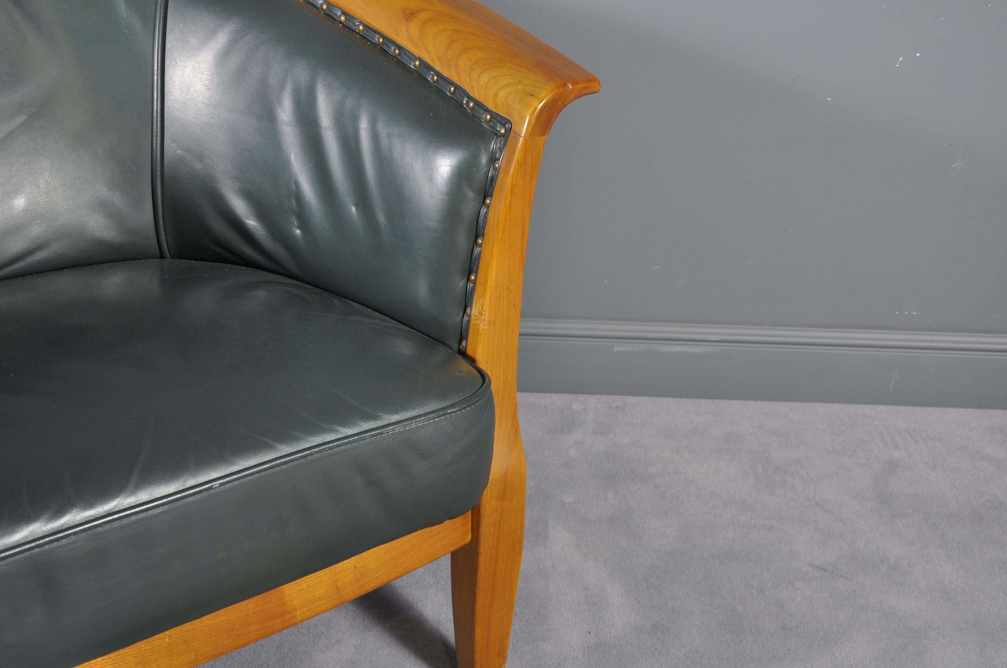 Oversized Cigar Green High Quality Leather Club Chair, 1970s 2