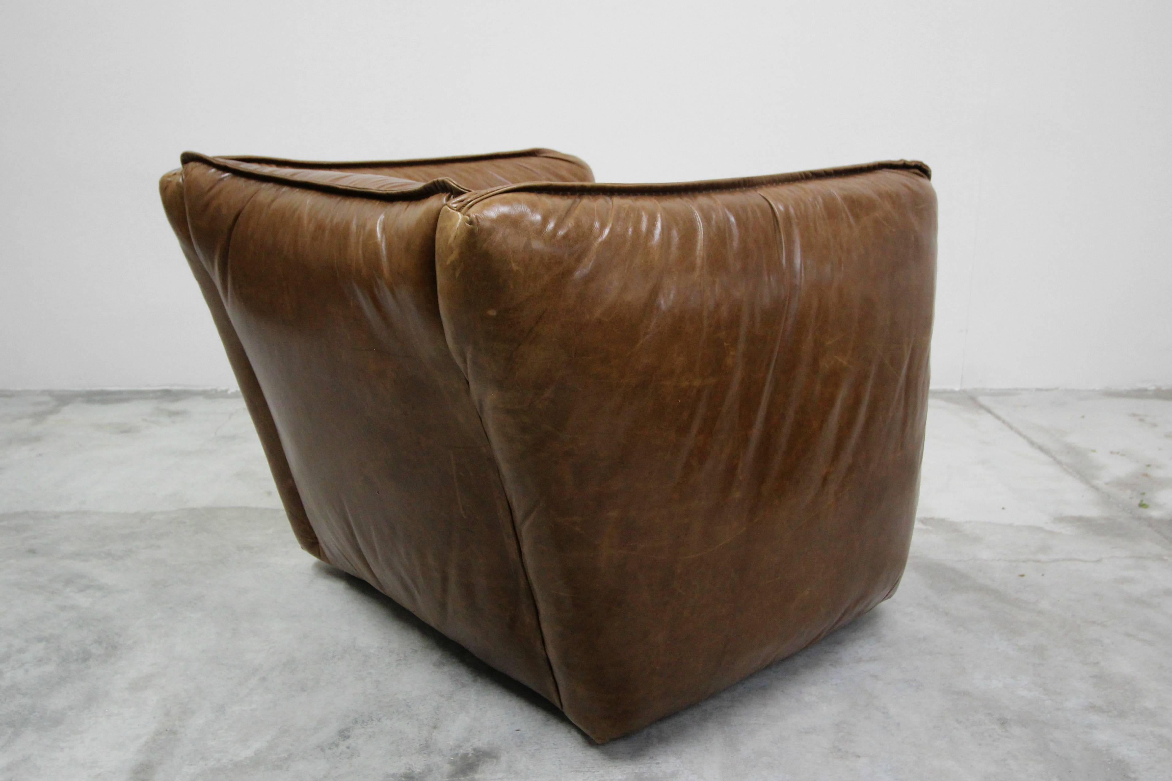 oversized leather club chair