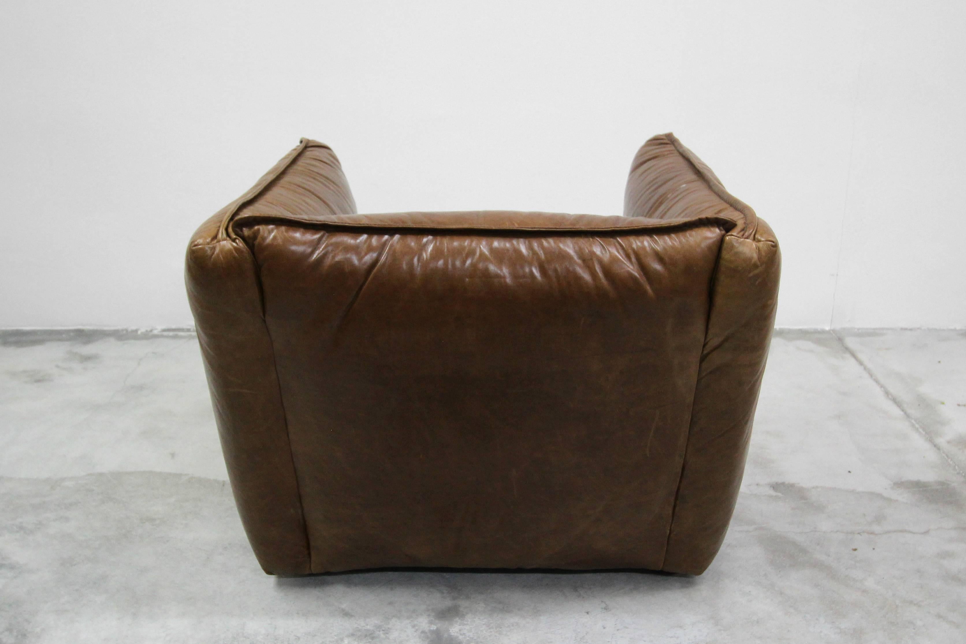 20th Century Oversized Cigar Leather Club Chair