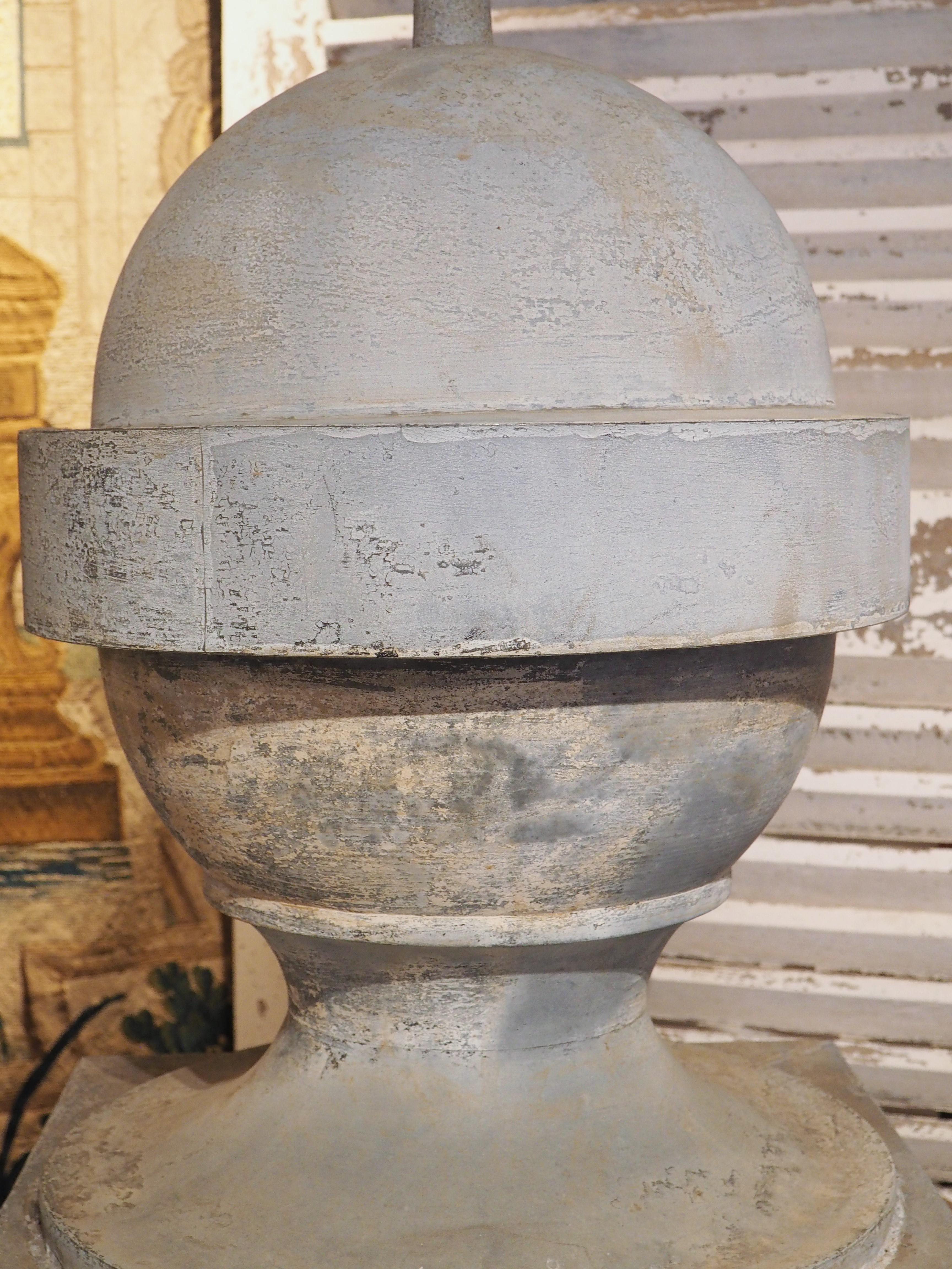 Oversized Circa 1920 French Zinc Roof Finial as Lamp Base For Sale 6