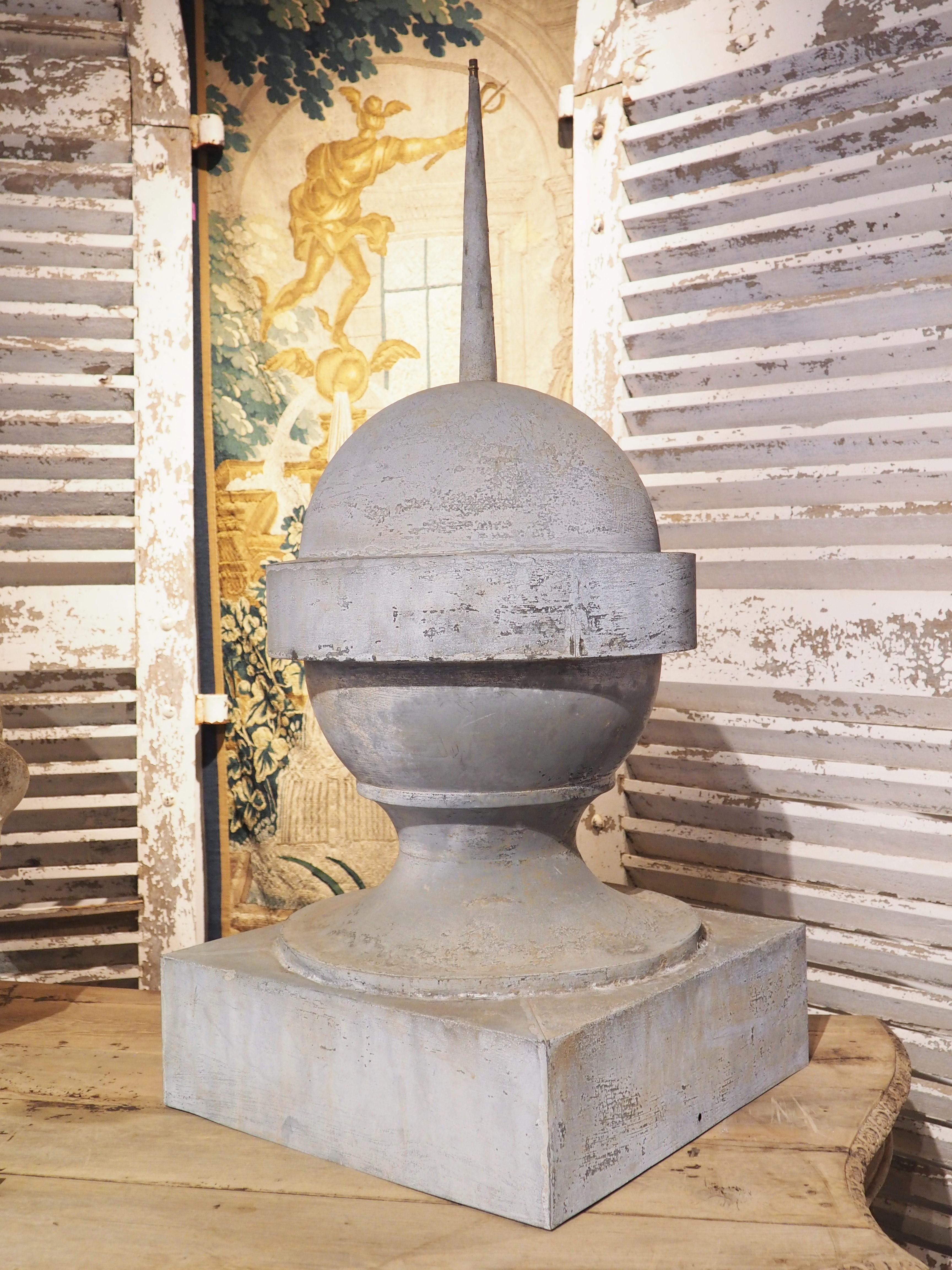 Oversized Circa 1920 French Zinc Roof Finial as Lamp Base For Sale 9