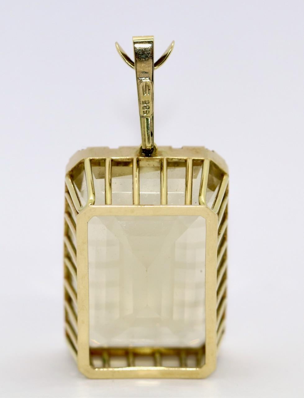 14k gold citrine pendant