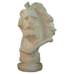Oversized Antique Gesso Male Figure Sculpture, Impressive Design, 1960
