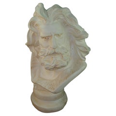 Oversized Antique Gesso Male Figure Sculpture, 1960, Impressive Design