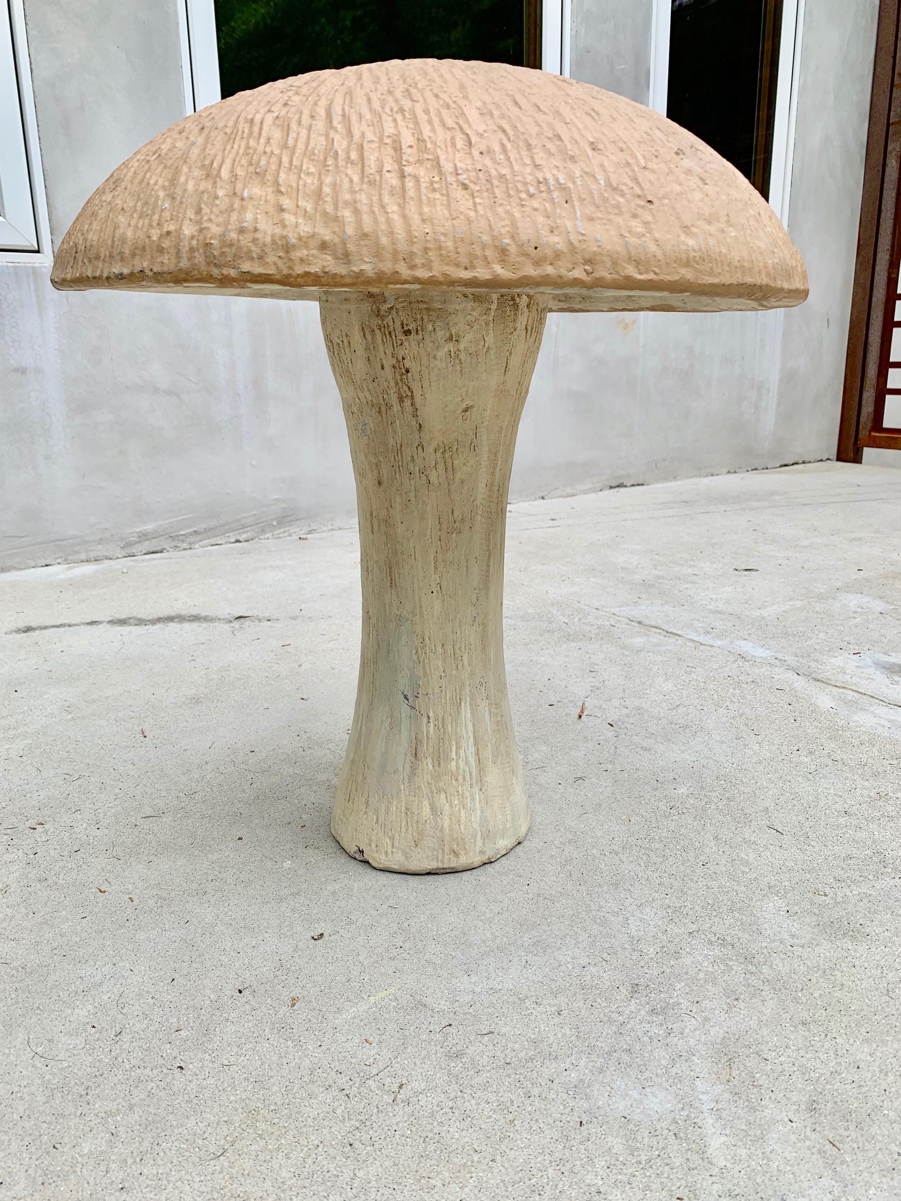 Late 20th Century Oversized Concrete Mushroom Stool