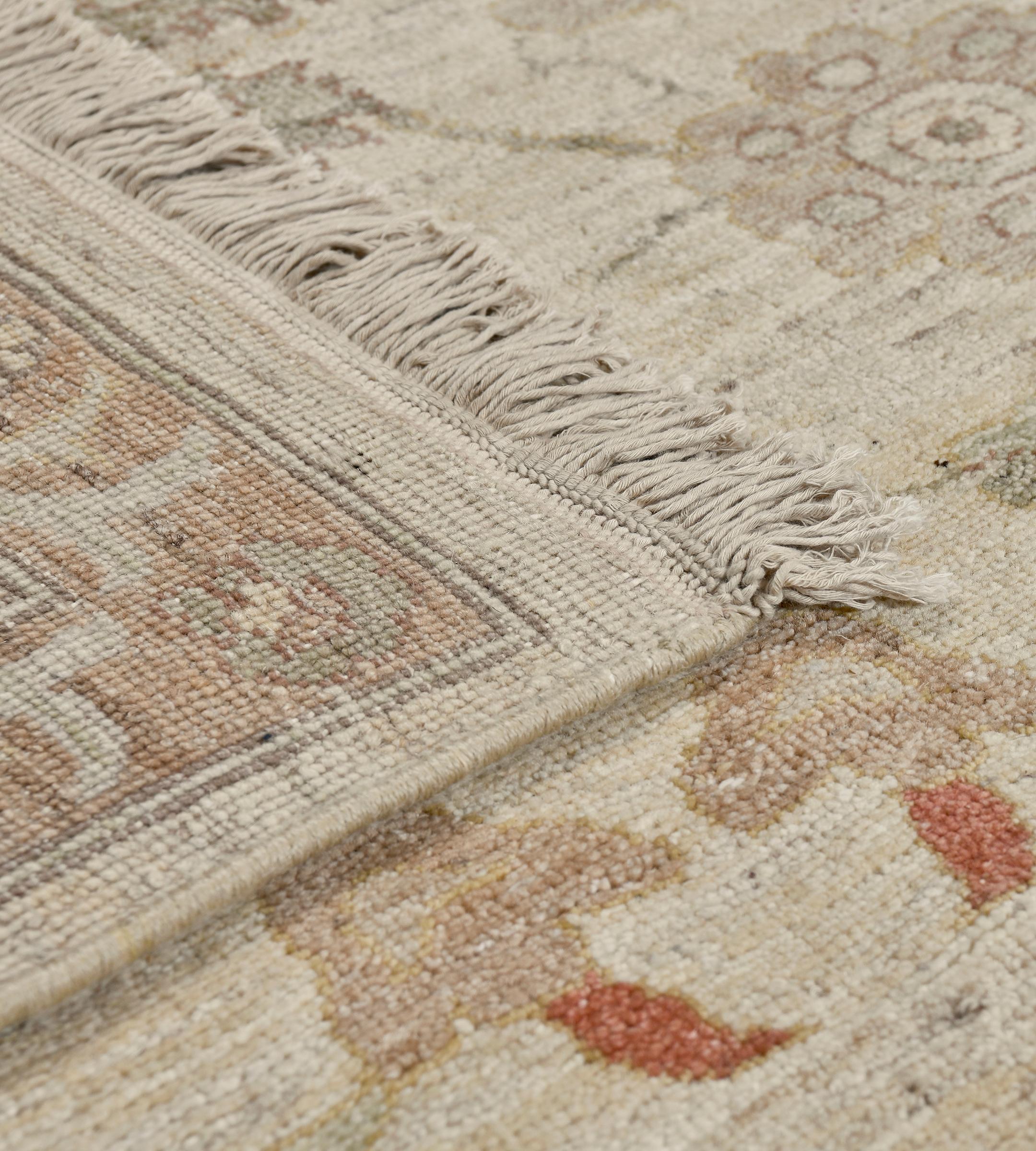 Oversized Contemporary Hand-woven Wool Revival Sultanabad-Inspired Rug For Sale 3