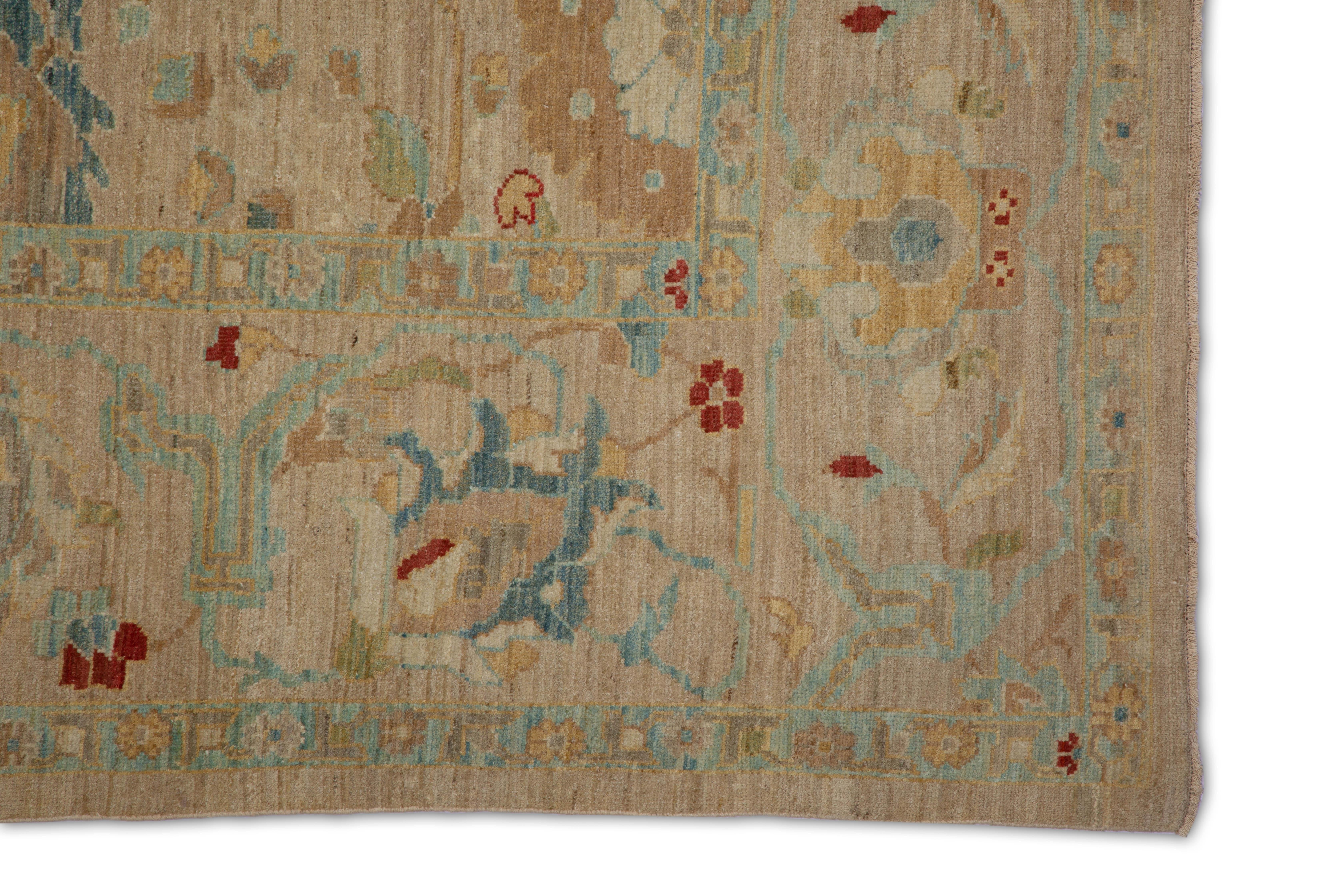 Persian Oversized Contemporary Turkish Sultanabad Rug with Eclectic Floral Details