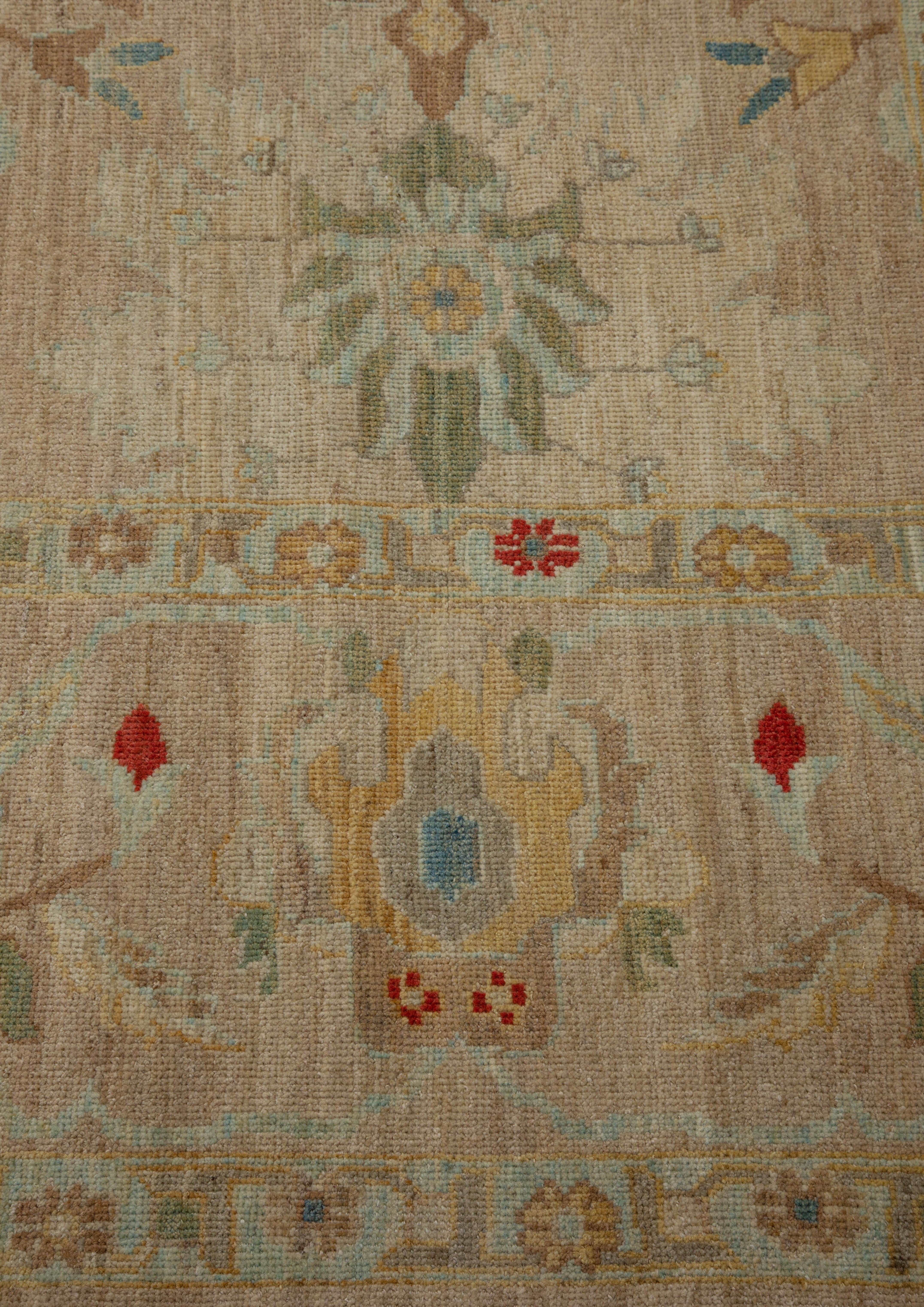 Oversized Contemporary Turkish Sultanabad Rug with Eclectic Floral Details 1