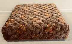Oversized Custom Upholstered Ottoman in Ralph Lauren Upholstery Fabric