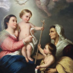 Oversized Czech Thun-Klosterle Porcelain Plaque “The Holy Family” c1890