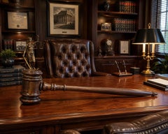 Oversized Decorative Hardwood Auctioneer's Gavel, Monumental Judicial Form