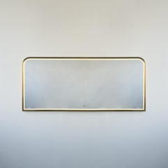 Espejo Paisaje Iluminado Decorativo de Gran Tamaño con Marco de Pátina de Bronce