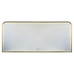 Oversized Decorative Illuminated Landscape Mirror with Bronze Patina Frame