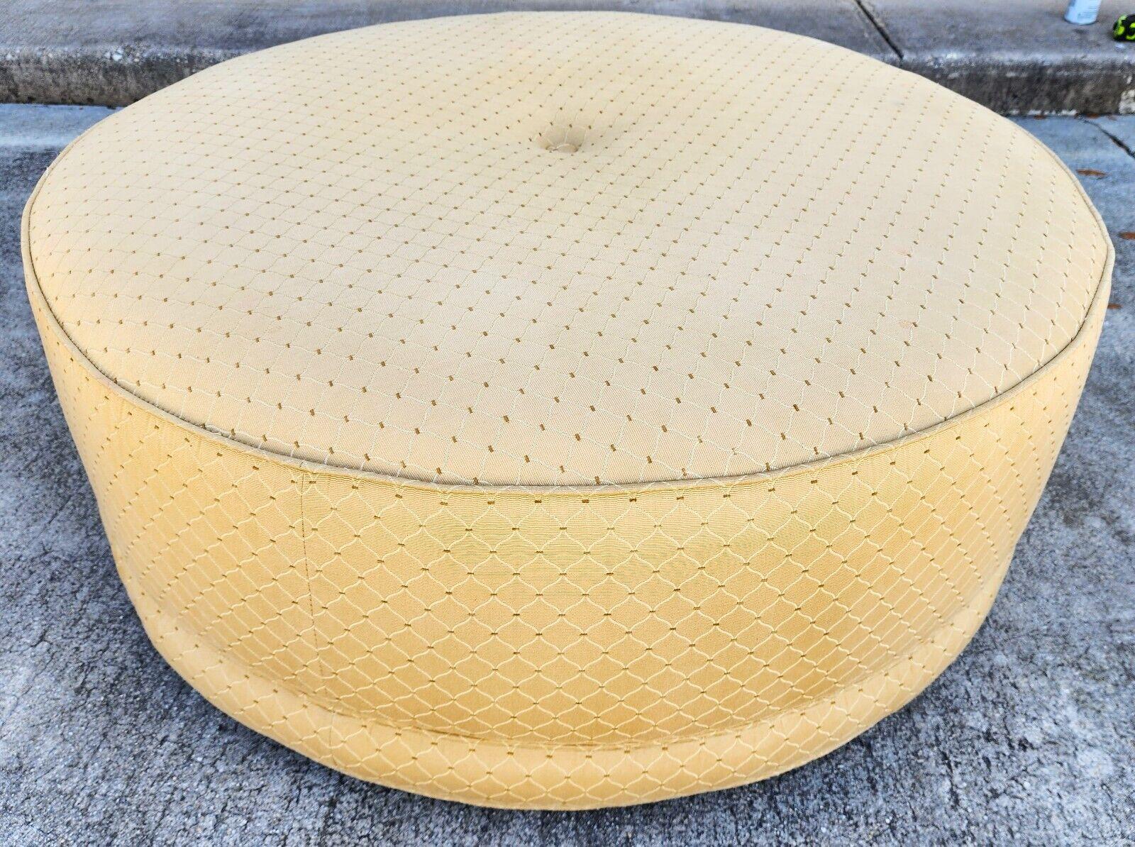 For FULL item description click on CONTINUE READING at the bottom of this page.

Offering One Of Our Recent Palm Beach Estate Fine Furniture Acquisitions Of An 
Oversized Designer Full Swivel Ottoman 
This is a very large, well-made and heavy