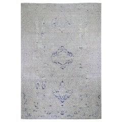 Oversized Diminishing Cypress Tree with Medallion Design Silk with Textured Wool