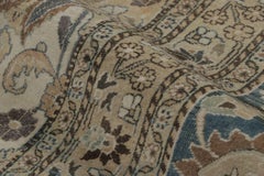 Oversized Distressed Persian Mashad Rug in Brown with Medallion - Rug & Kilim
