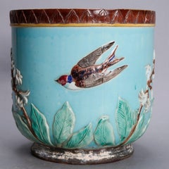 Oversized English Aesthetic Movement Wedgewood Majolica Pottery Jardinière