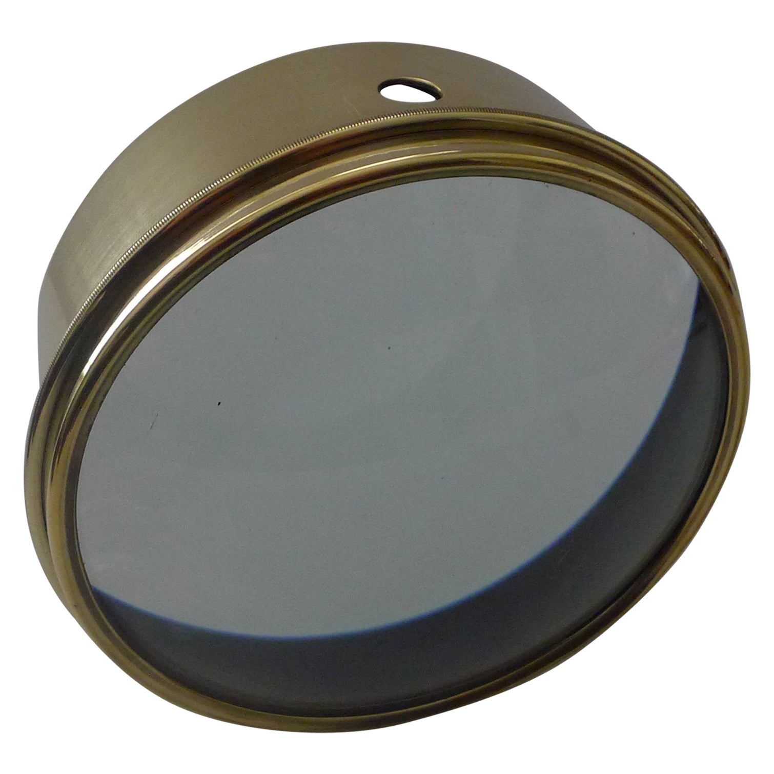 Oversized English Antique Brass Desk Magnifying Glass / Paperweight, c.1910