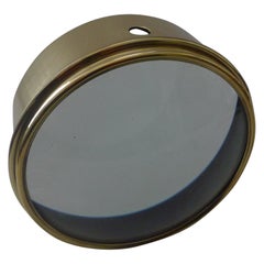 Oversized English Antique Brass Desk Magnifying Glass / Paperweight, c.1910