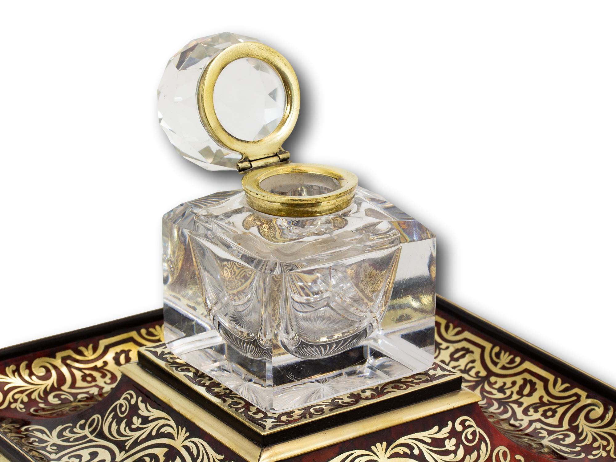 Oversized English Boulle Inkstand 4