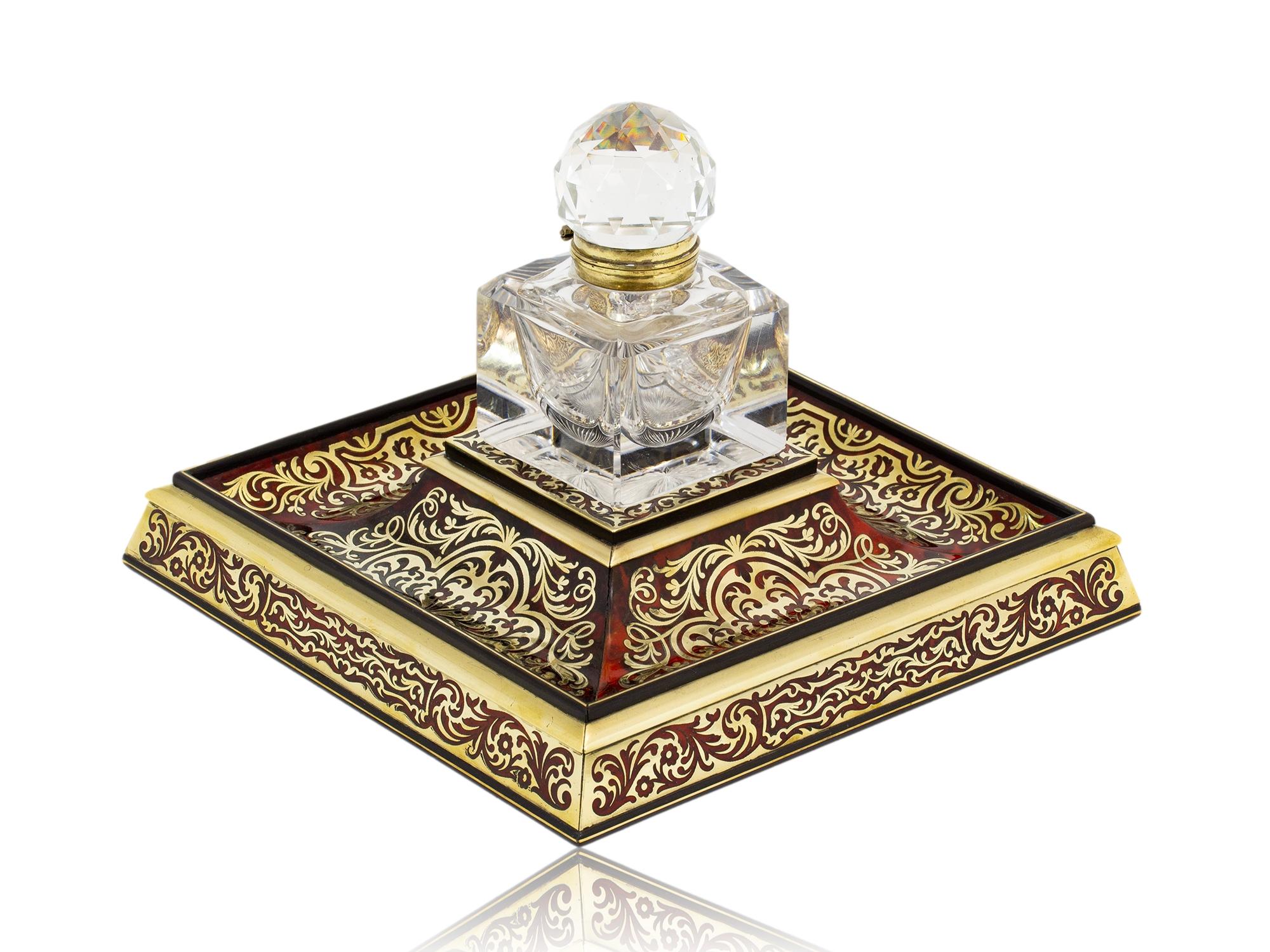 High Victorian Oversized English Boulle Inkstand