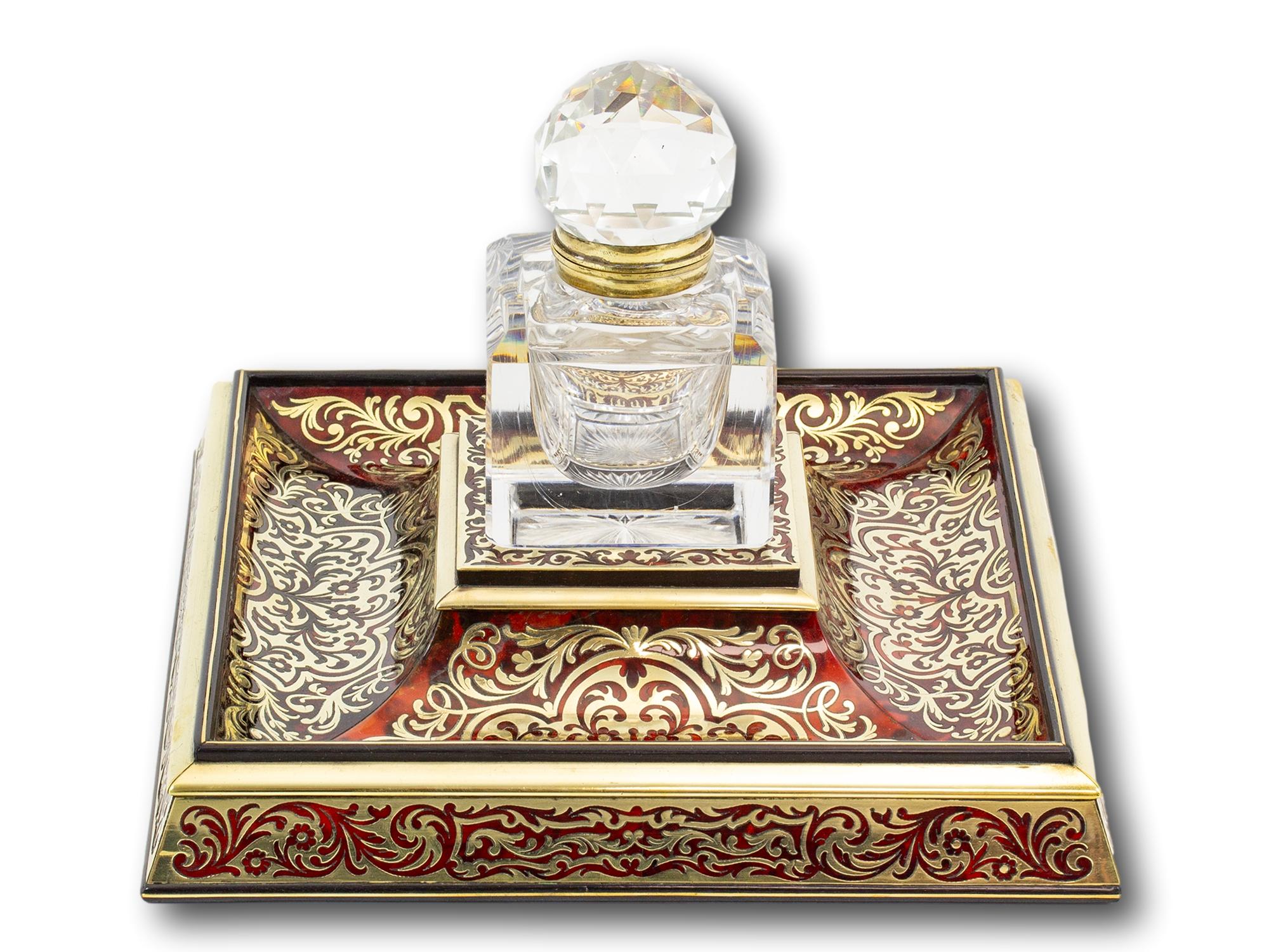Hand-Crafted Oversized English Boulle Inkstand