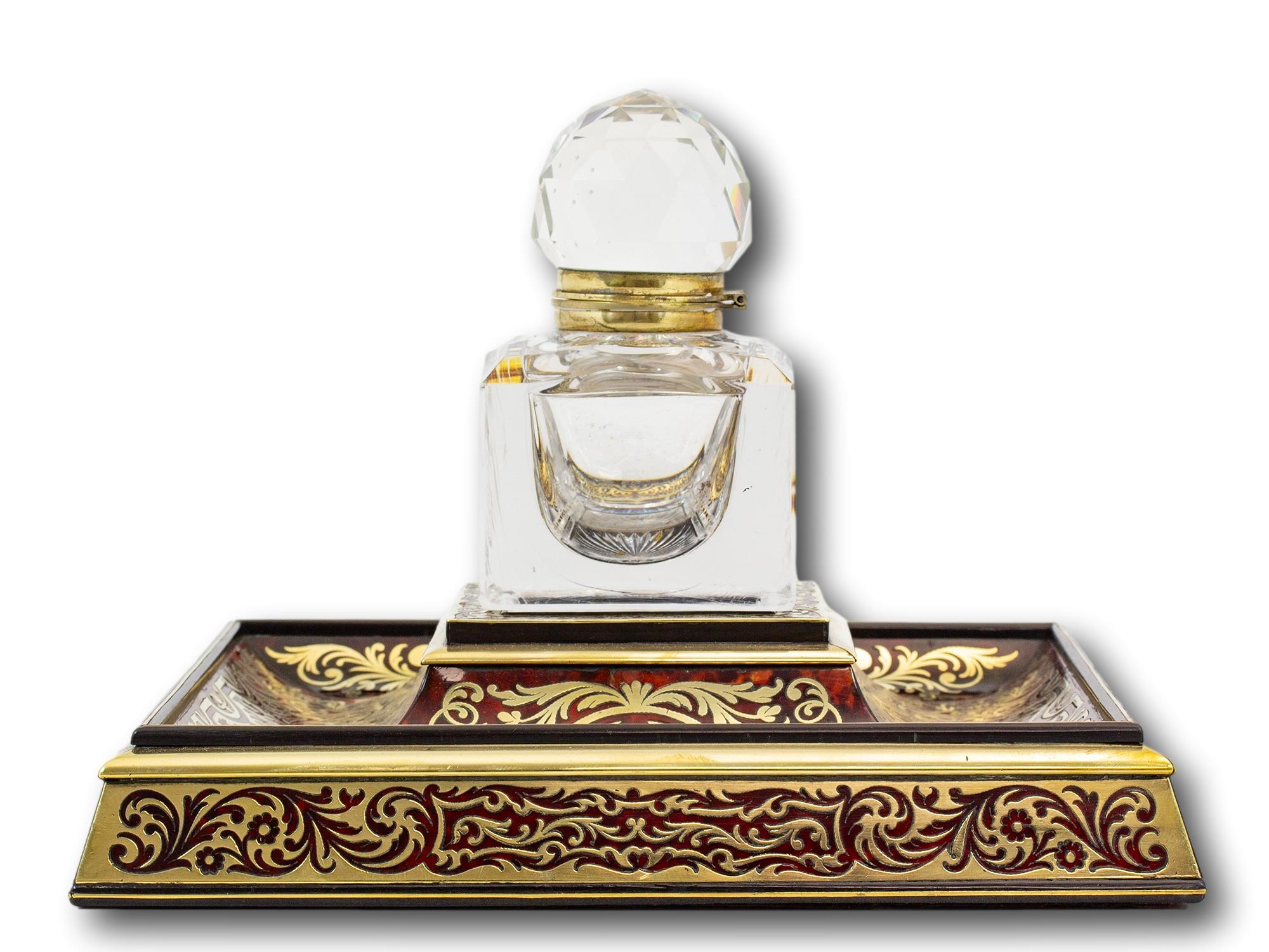 19th Century Oversized English Boulle Inkstand