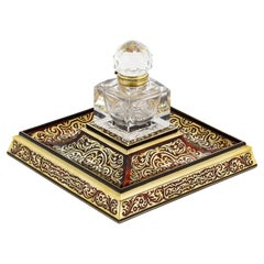 Oversized English Boulle Inkstand