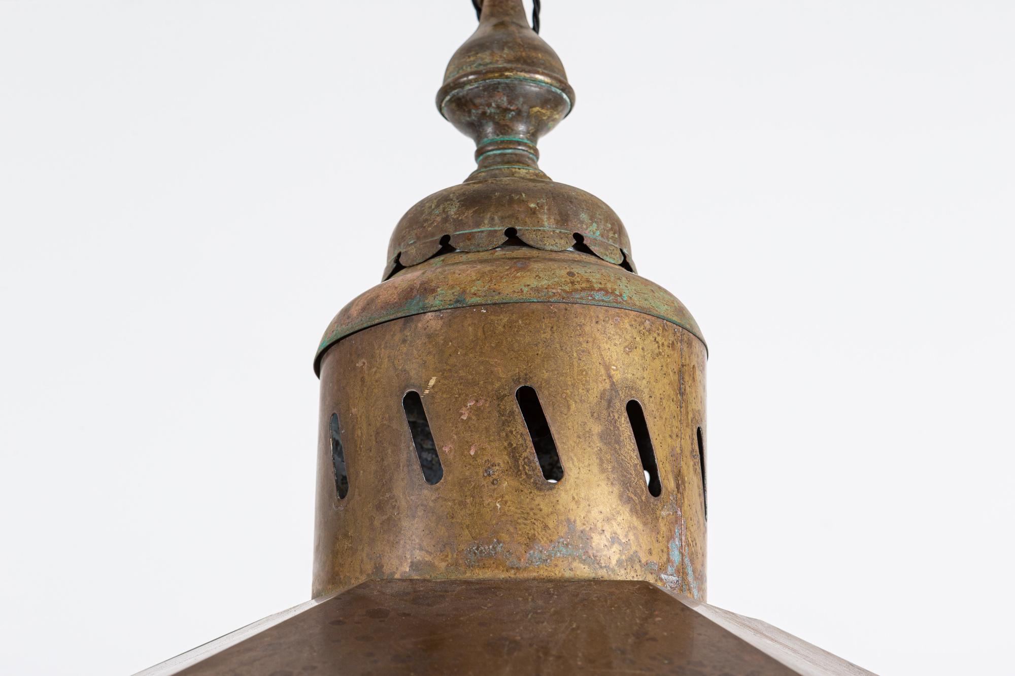Mid-20th Century Oversized English Brass Lantern