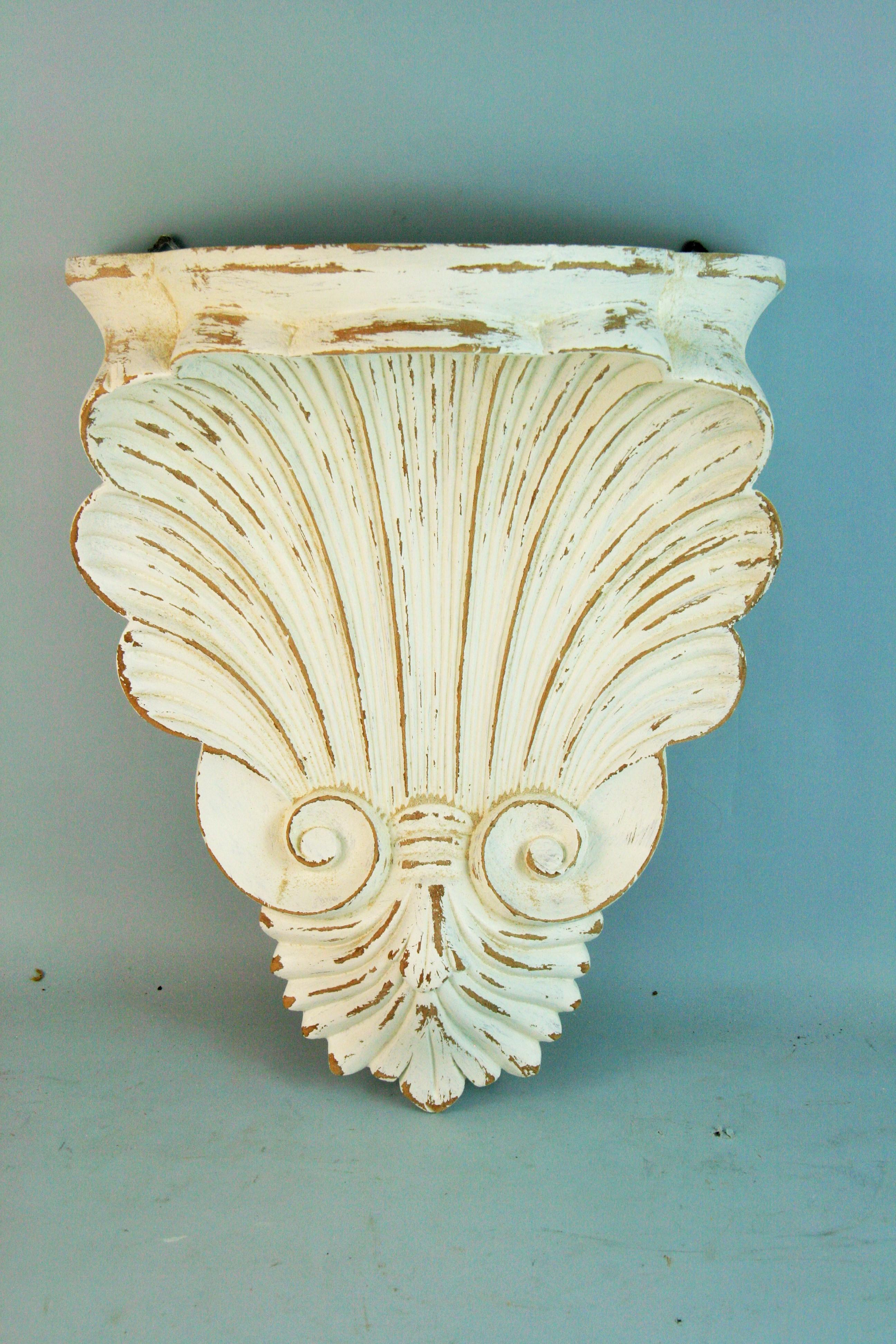 3-535 English hand carved shell shelf/bracket.