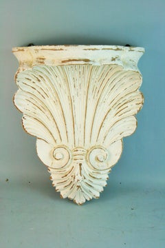 Oversized English Hand Carved Shell Wall Bracket/Shelf, Circa 1930