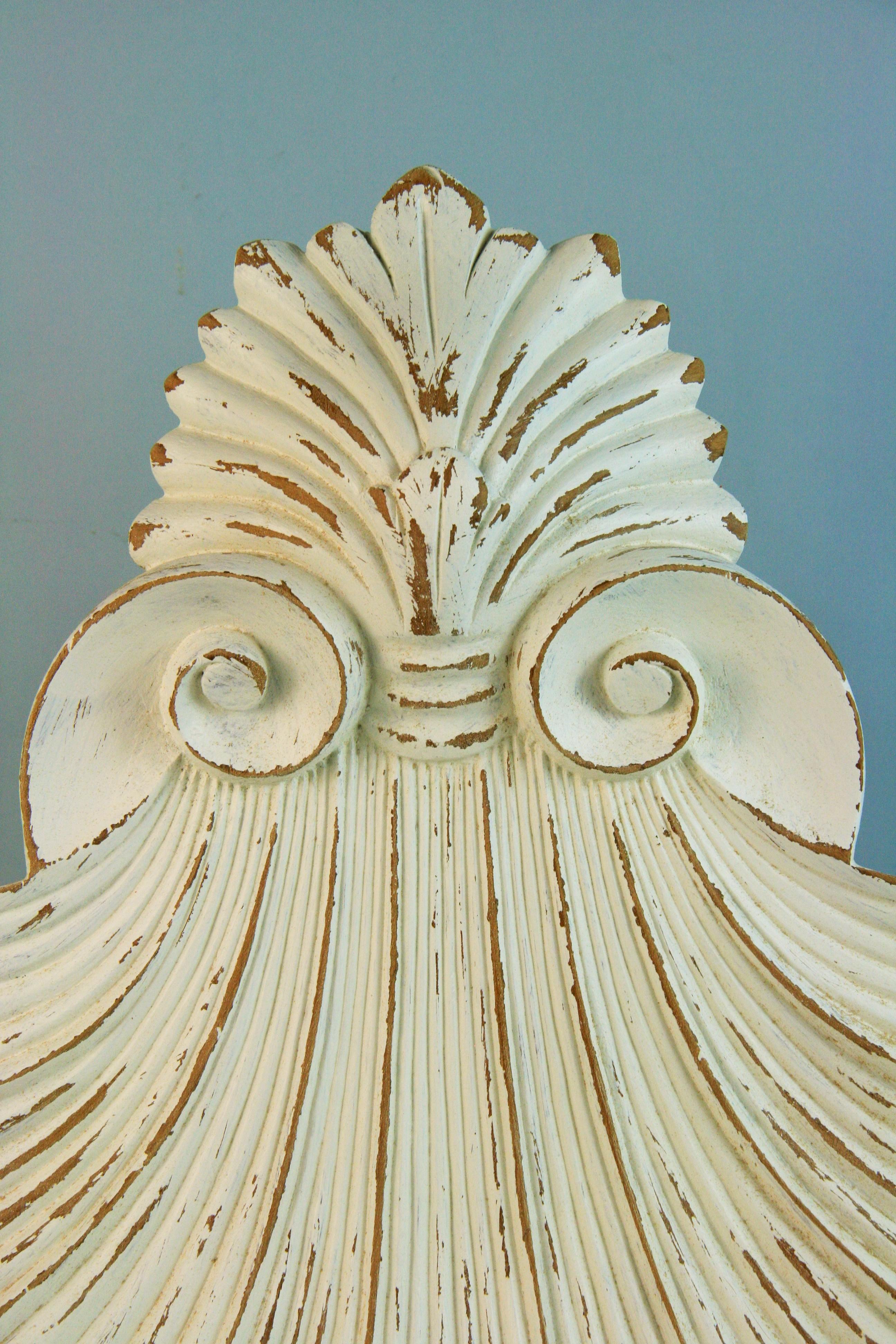 Oversized English Hand Carved Shell Wall Bracket/Shelf, Circa 1930 3