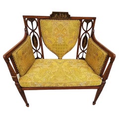 Antique Oversized English Satinwood Armchair